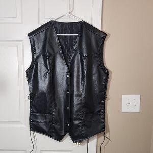 Classic Black Leather Vest